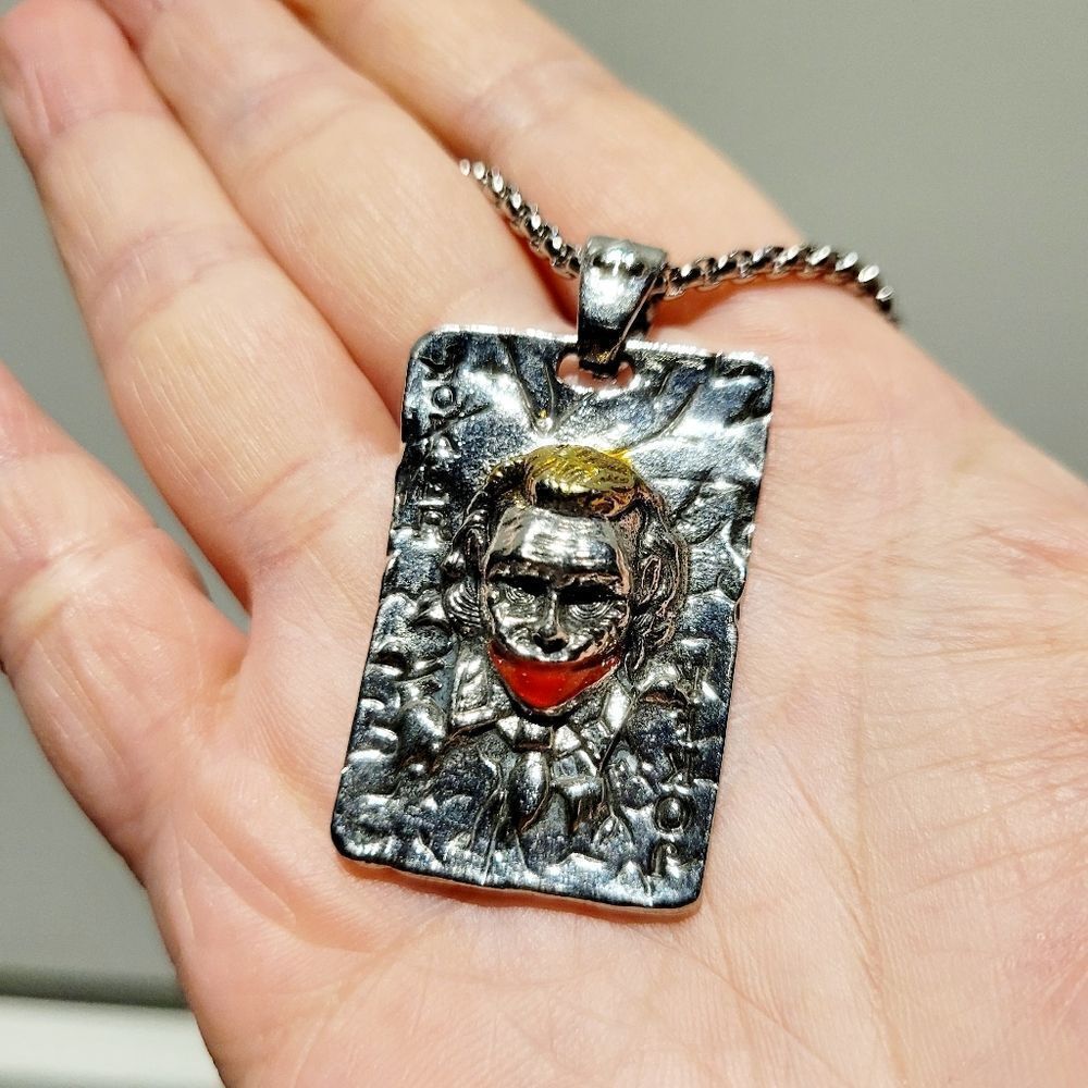 Brand New 3D Jokers Silver Necklace